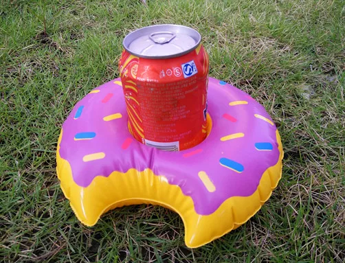 HOT!1pc Cartoon swimming party resort Inflatable Water Floating Coke Cup Holder Stand Station Pool Bath Toy Drink coasters 20