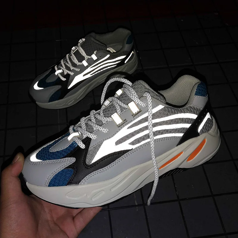 

Sneakers Male Breathable Comfortable Casual Shoes Fashion Men Shoes Lace Up Wear-resistant Night Reflective Shoes Male 45 46 47