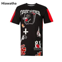 Hiawatha/Новинка г.; летняя футболка с рисунком; классическая черная футболка с круглым вырезом; футболки с короткими рукавами в стиле Харадзюку; T4345