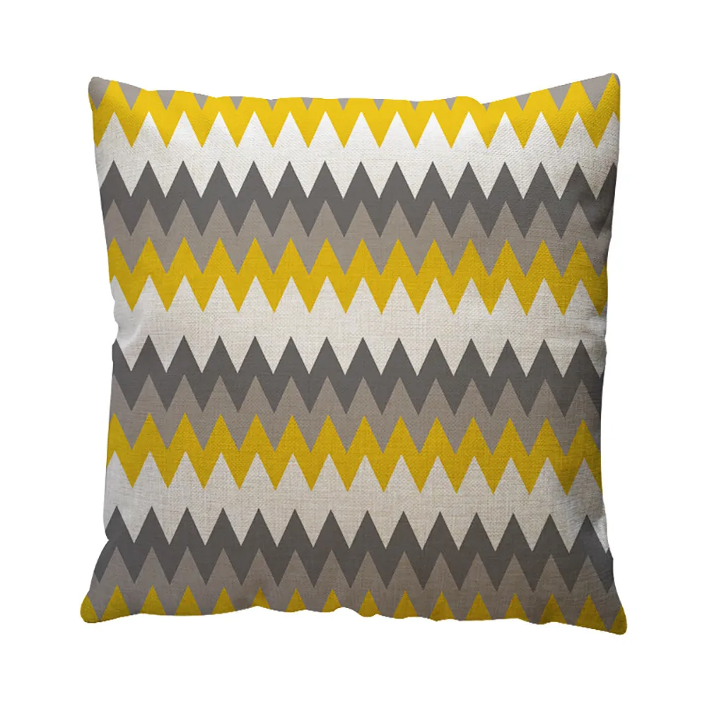 Желтый серый геометрический чехол для подушки домашний декор хлопок наволочка для дивана 45*45 см декоративные подушки Чехол Funda De Almohadas