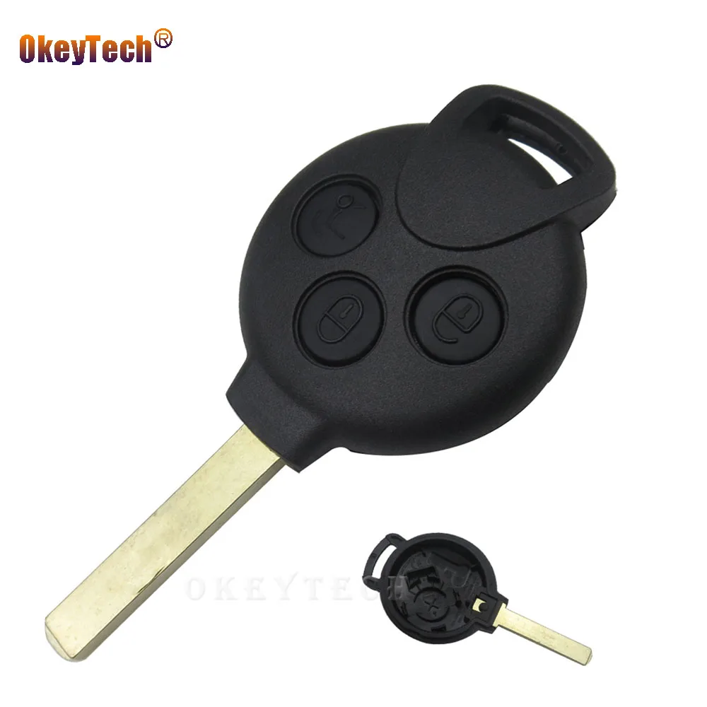 

OkeyTech Replacement Auto Car Remote Key Shell Replace for Mercedes for Benz Smart City Coupe Roadster Key 3 Button Case Cover