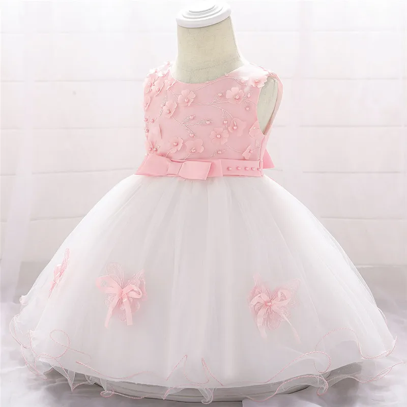 Платье-пачка с цветочным принтом и длинными рукавами для первого дня рождения для девочек, бальное платье с цветочным рисунком для маленьких девочек, Vesitdos для новорожденных девочек 0-6-12-24 месяцев