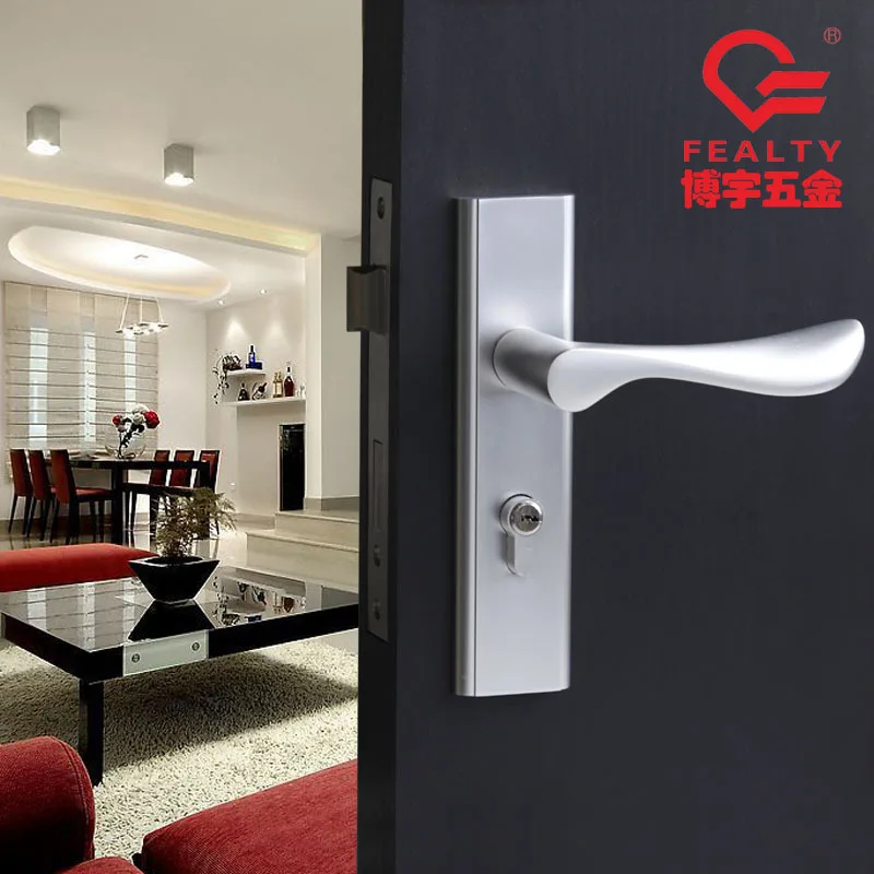 

2018 Fechadura Digital Free Shipping Stainless Steel Door Lock Indoor Locks Real Wood Handle Panel Space Aluminum Mechanical