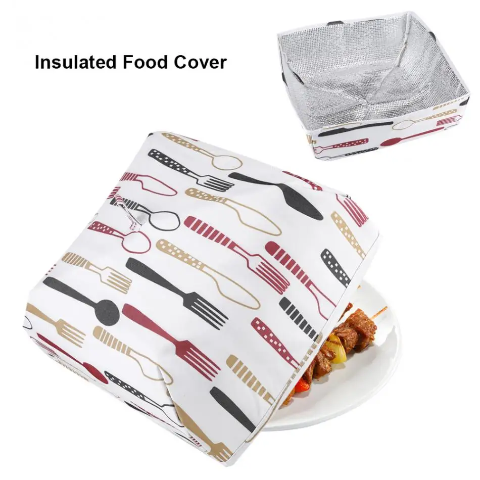 Foldable Insulated Food Cover with Aluminum Foil Winter Table Keep Food Hot Foil Folding