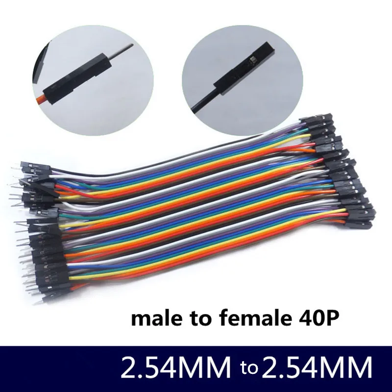Dupont line 40 шт 10 см/20 см/30 см 2 54 мм 1 p Pin Female to Male Color макетный кабель Jumper Wire для