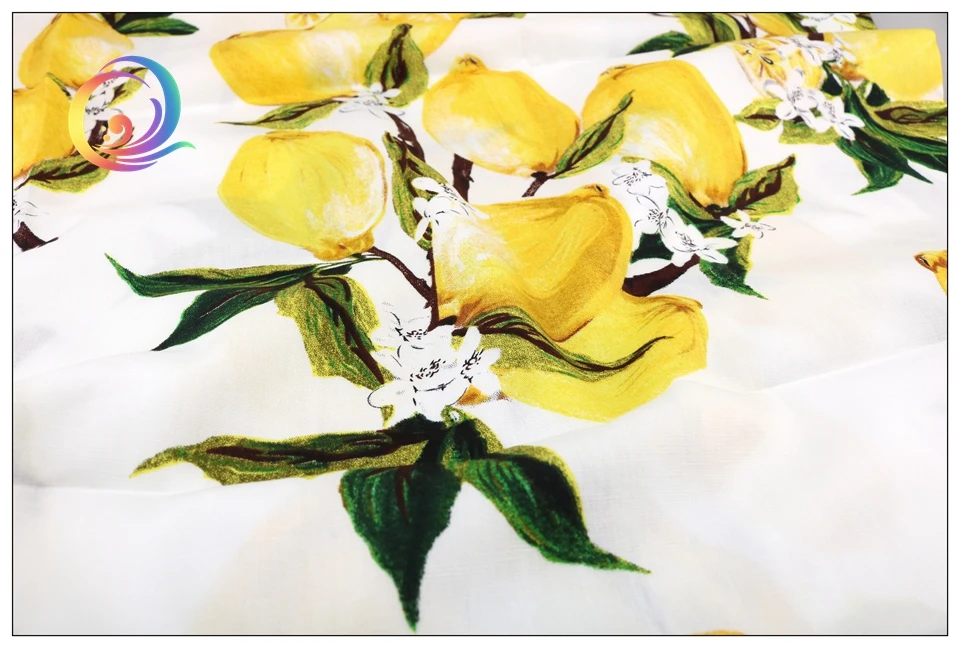 Haisen, ткань для летней одежды/Лимонная серия с рисунком/простой поплин с принтом/юбка/платье/рубашка материал/половина метра 50x145 см
