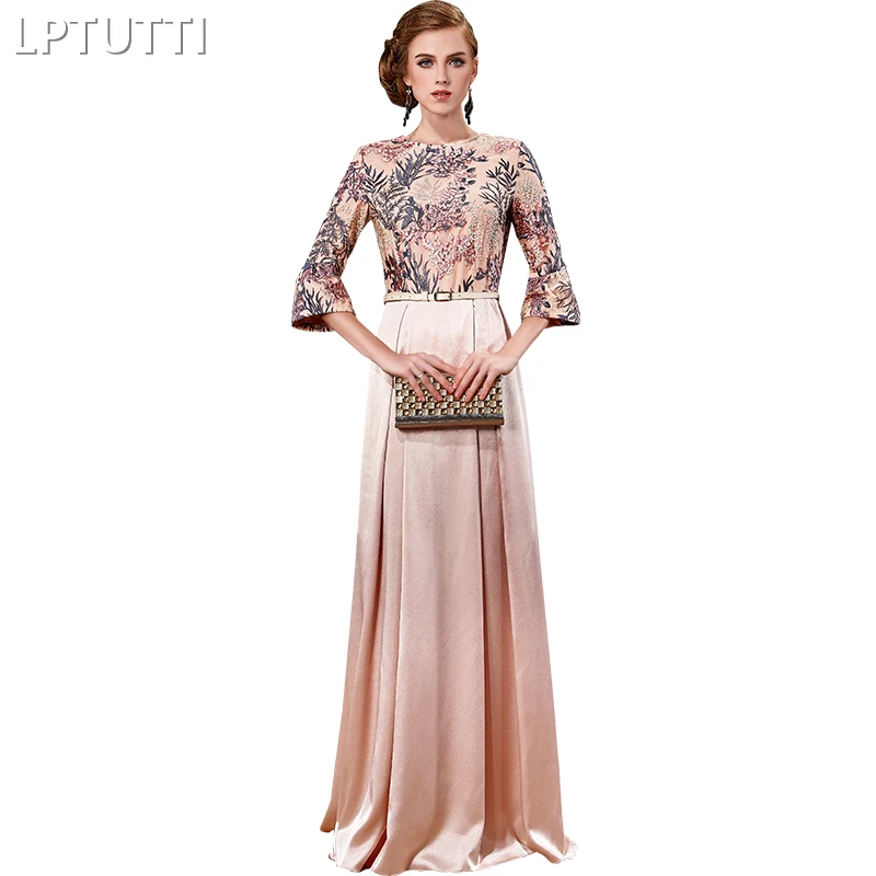 

LPTUTTI Embroidery Plus Size New For Women Elegant Date Ceremony Party Prom Gown Formal Gala Luxury Long Evening Dresses