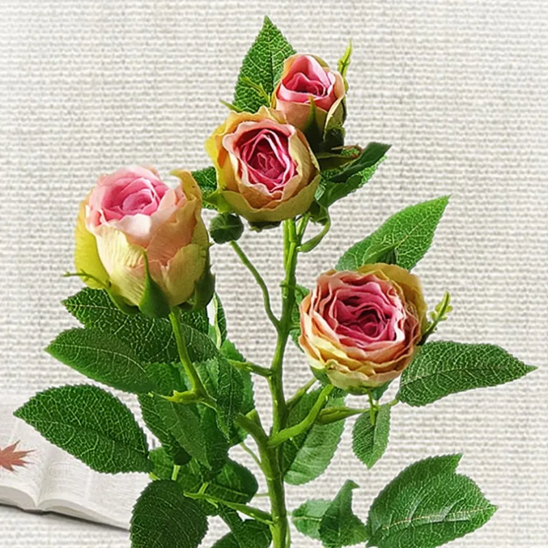 4Heads Artificial rose branch silk+plastic flores Simulation rose flowers for home hotel wedding decoration rose