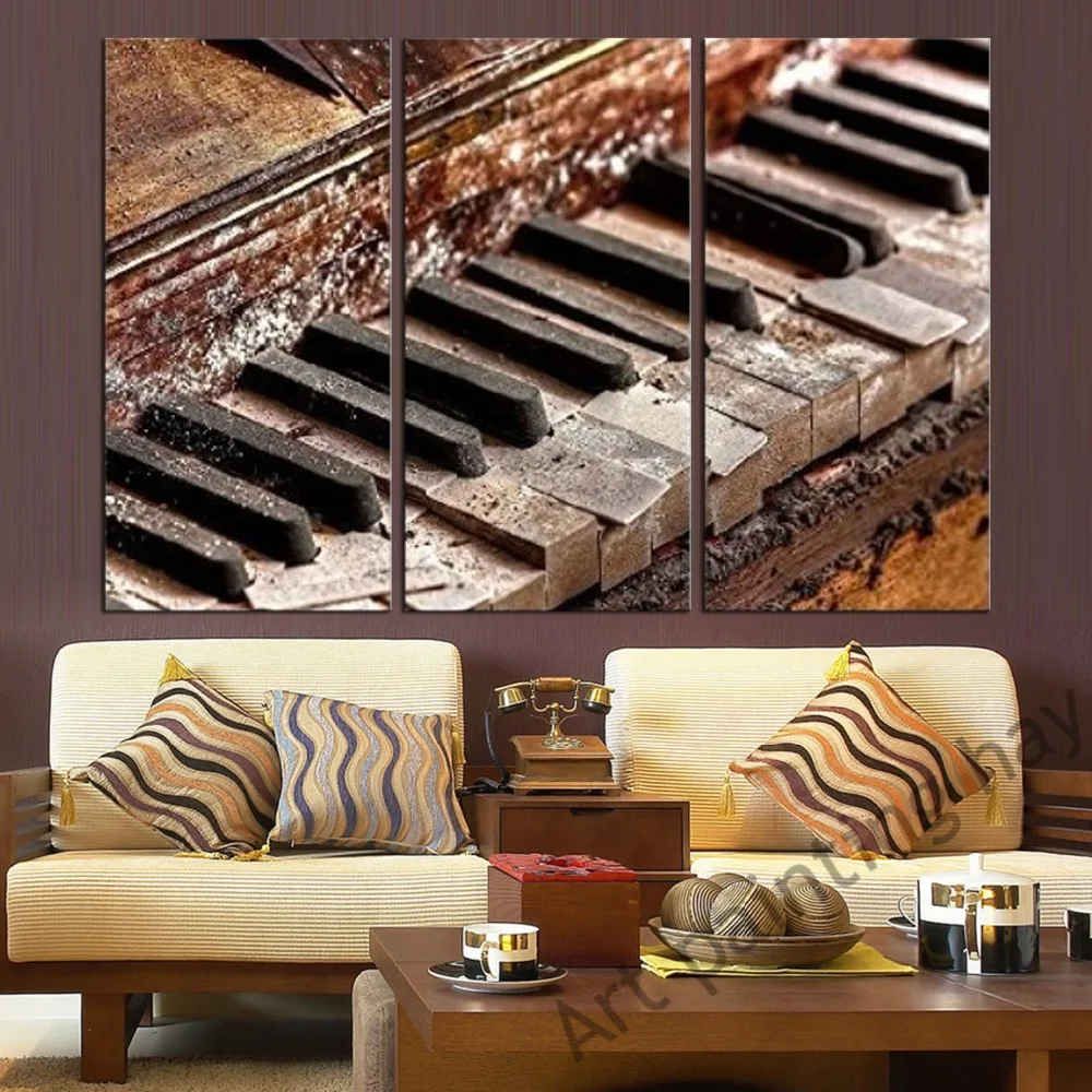 

Decoration Modular Picture On Canvas Wall Art Home Modern Frame 3 Panel Music Piano Living Room HD Printed Posters Painting