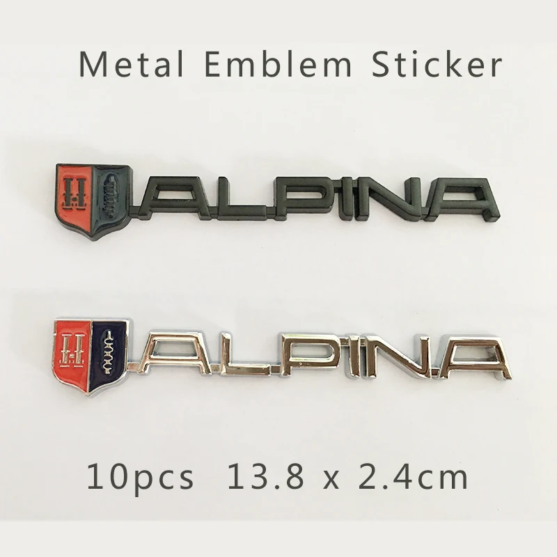 

10pcs Metal Car body Emblem Sticker Alpina Badge Metal Logo Label for BMW car model front trunk Side New Car-Styling