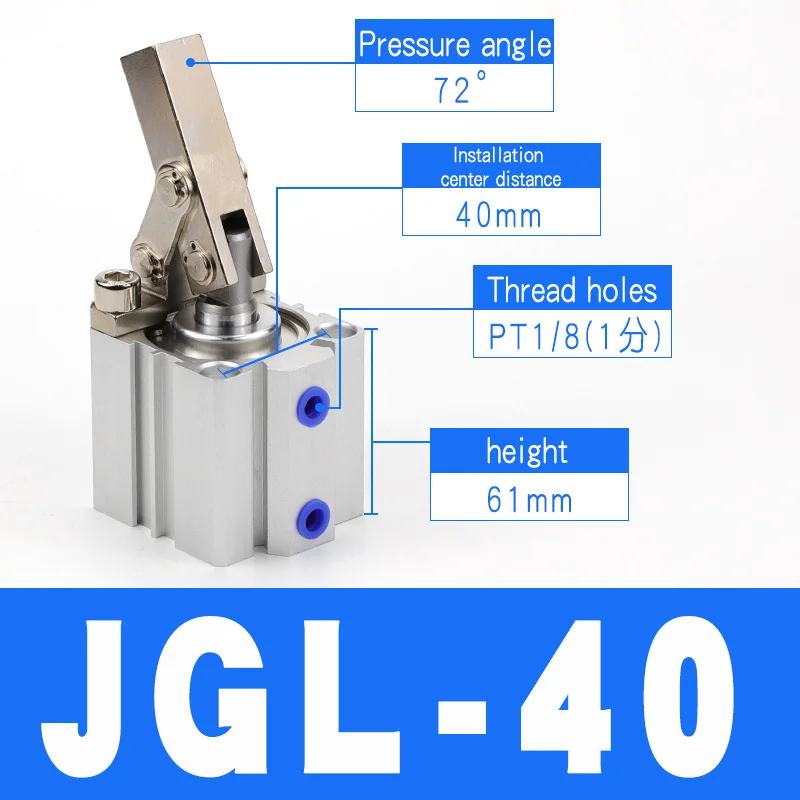 Рычаг вниз цилиндра отверстия ALC/JGL 25 32 40 50 63 двойного действия зажимной цилиндр воздушный компрессор пневматический цилиндр, компоненты - Цвет: JGL-40