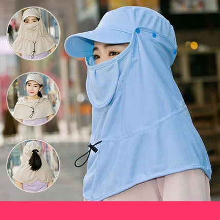 

Summer female sunscreen mask full face detachable UV protection riding hood neck breathable sunscreen mask