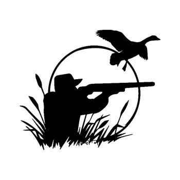 

18cm*15.4cm Hunter Wild Duck Hunting Car Decals Vinyl Stickers Fashion Car-Styling Black/Silver S6-2690