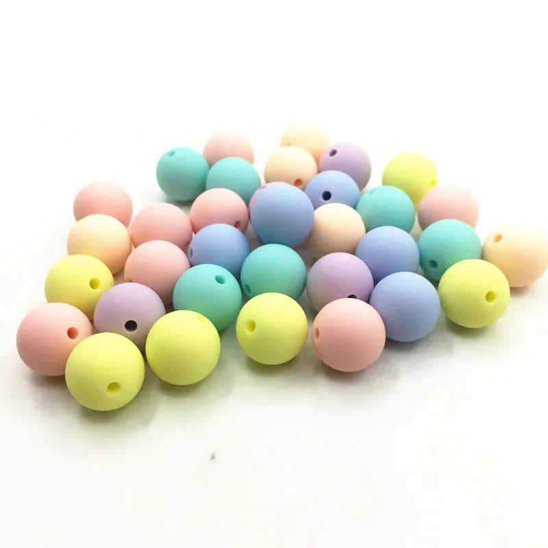 Пищевые Силиконовые Зубные бусины DIY ожерелья для браслетов младенцев жевательные ювелирные изделия ожерелья-прорезыватели ювелирные изделия для мам 100 шт./лот - Цвет: candy colors