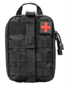 Тактическая Сумка MOLLE EMT, медицинская сумка, нейлоновая сумка с заплаткой для первой помощи, для пейнтбола, на открытом воздухе - Цвет: black