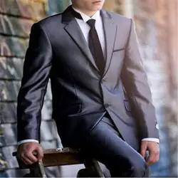 Костюм Homme Новый индивидуальный заказ Мужские костюмы 2 шт. (куртка + брюки для девочек галстук) мода Slim Fit Жених блейзер для жениха