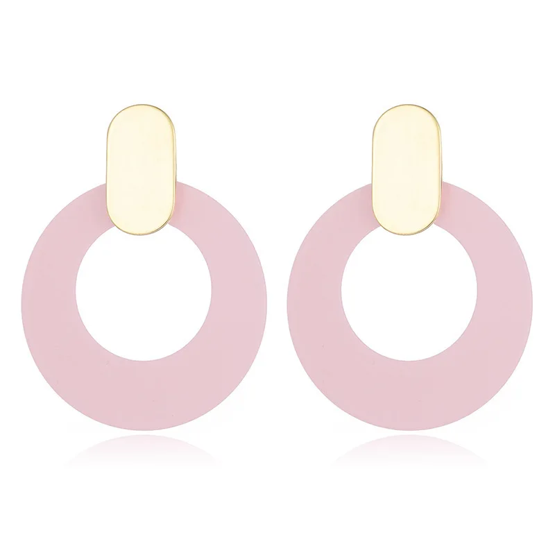 

Korean Fashion Type Earrings Popular Joint Temperament Earring Pink Colour Girl Lovely Eardrop Ear Nail Earrings