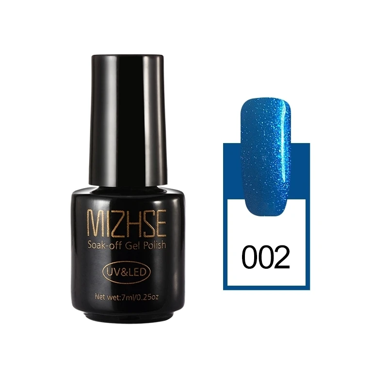 MIZHSE отмачиваемый Гель-лак для ногтей УФ-светодиодный Гель-лак чистые цвета лак для ногтей лак для покрытия грунтовка синий бриллиант цветная серия - Цвет: 002
