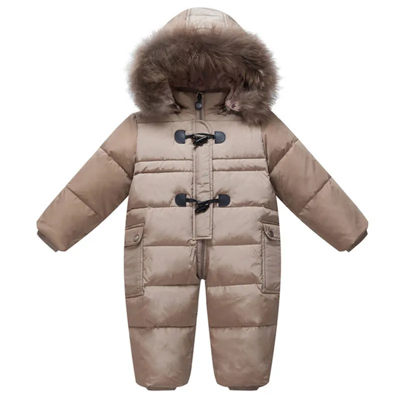 Зимняя верхняя одежда для детей; пальто для девочек и мальчиков; зимняя одежда; комбинезоны; Детский комбинезон на утином пуху; лыжная толстовка с капюшоном; детский зимний комбинезон
