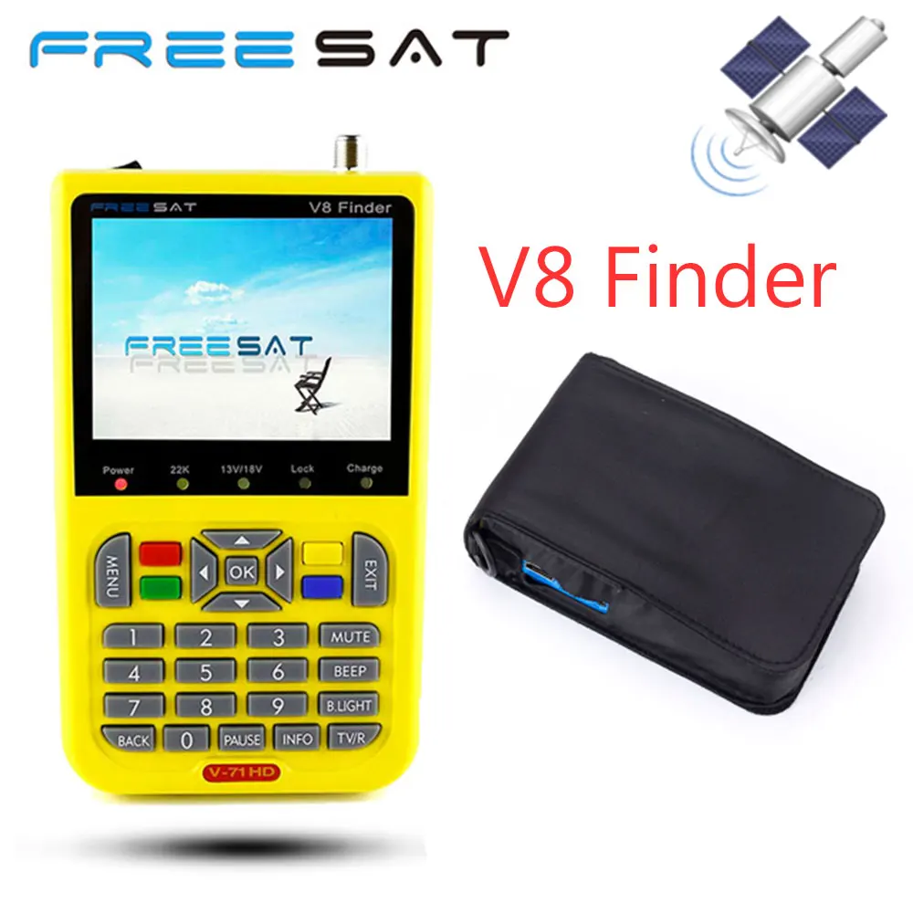 

Freesat V8 finder 3.5 inch LCD satFinder DVB-S2 High Definition digital Satellite Finder MPEG-4 Freesat satellite high quality