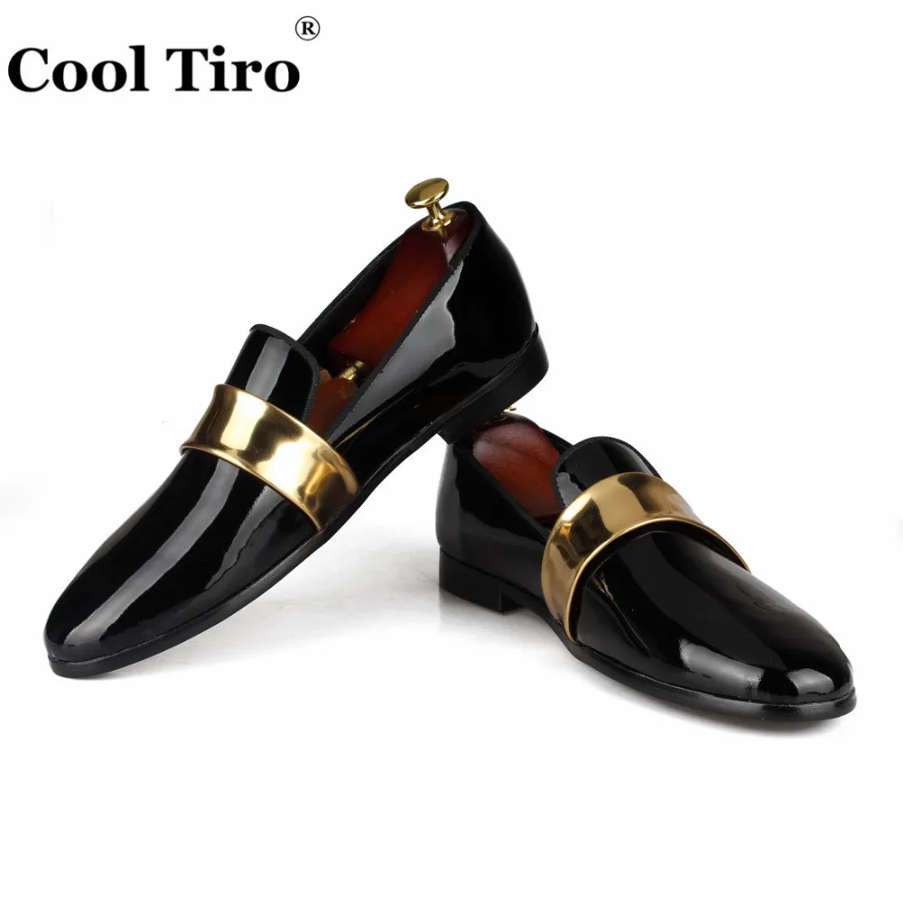 Men Loafers black Patent leather Dress shoes (2)