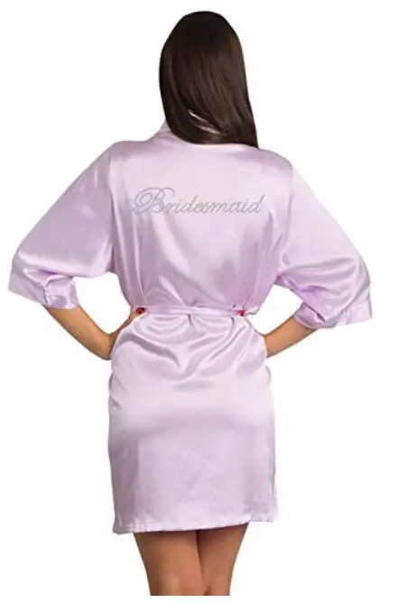 Халат для подружки невесты, свадебное Женское ночное белье, белое свадебное платье, халат, ночное платье, ночная рубашка, домашняя одежда - Цвет: lavender Bridesmaid