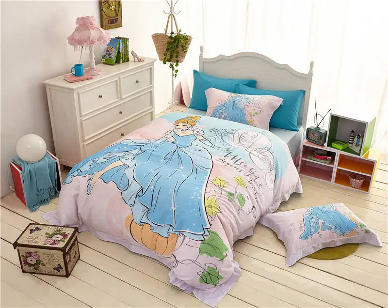 Luxury Disney Princess Bedding Set Twin Queen Size Full Comforter
