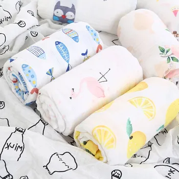 

1Pc Baby Towel Newborn Bath Towel Muslin 100% Cotton Baby Bathrobe Swaddles Infant Blankets Gauze Wrap Sleepsack Stroller Cover