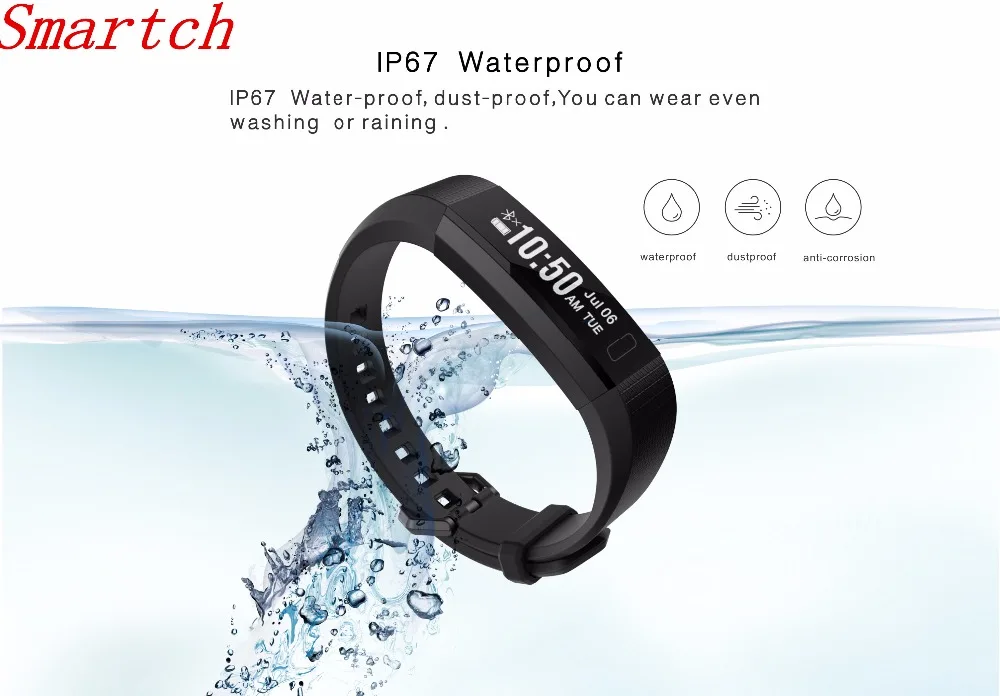 Smartch V11S New smart bracelet Fitness Tracker Sleep Monitor Wristband Heart rate Waterproof Smartband For IOS