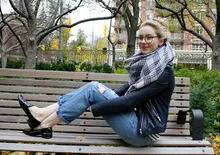 Lady Women Winter Infinity Blanket Oversized Shawl Plaid Check Tartan Scarf Wrap