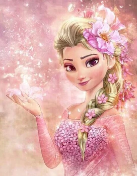 

Congelado Elsa dos desenhos animados Pintura Diamante princesa Diamante Bordado pintura diamante praça cheia/rodada decoração da