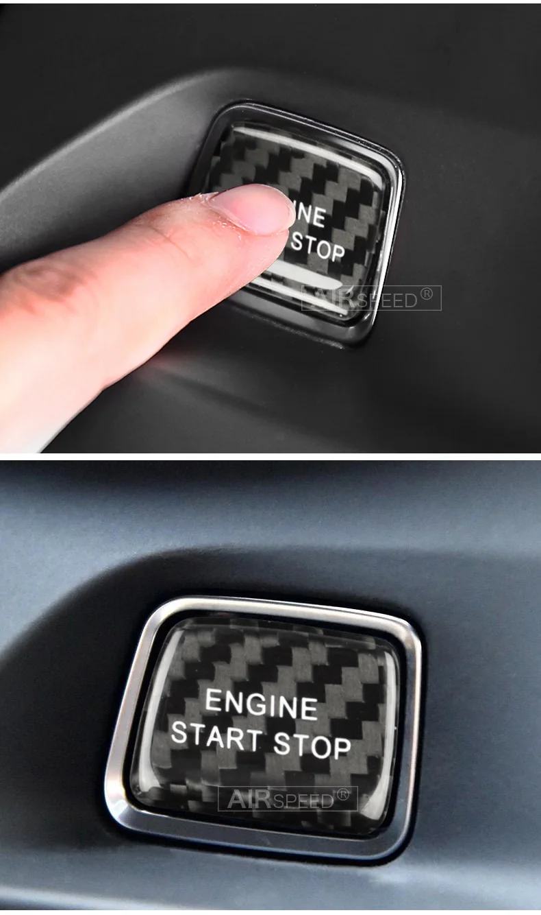 Chevrolet Camaro 2016+ Accessories Car Engine Start Stop Button Sticker Carbon Fiber Switch Button Cover Decoration (7)