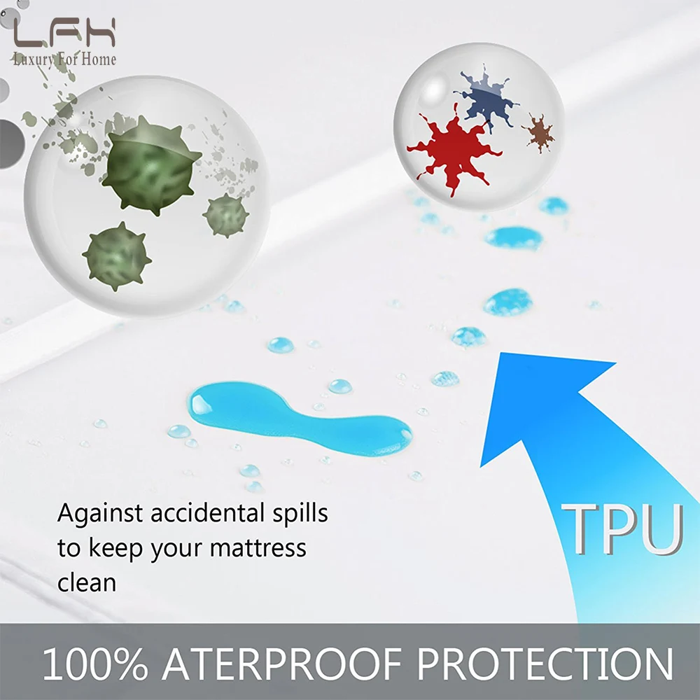  160X200 Cotton Terry Matress Cover 100% Waterproof Mattress Protector Bed Bug Proof Dust Mite Mattr