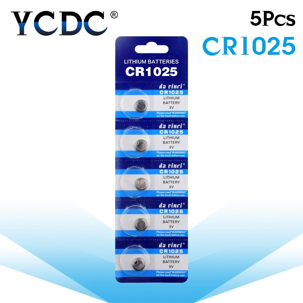 

5pcs/pack CR1025 Button Batteries DL1025 BR1025 KL1025 Cell Coin Lithium Battery 3V CR 1025 For Watch Electronic Toy Remote