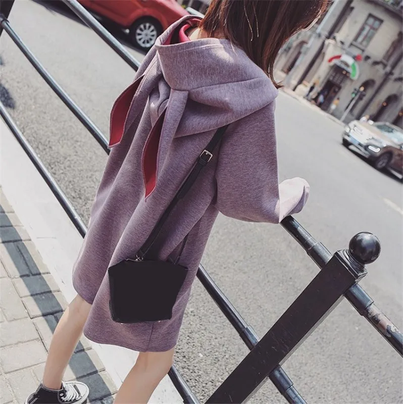 2018 Fashion Hooded Rabbit Ears Women Hoodies New Autumn Winter Long Sweatshirts Dress Casual Long Sleeve Loose Tops 2018 Fashion Hooded Rabbit Ears Women Hoodies New Autumn Winter Long Sweatshirts Dress Casual Long Sleeve Loose Tops