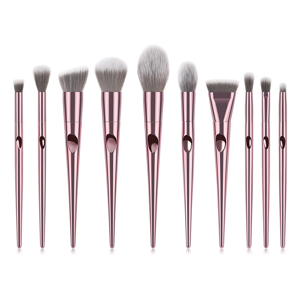 

10pcs Finger Groove Handle Makeup Brushes Lip Eye Shadow Blush Powder Foundation Make Up Maquiagem Techniqueing Pincel Brush Set