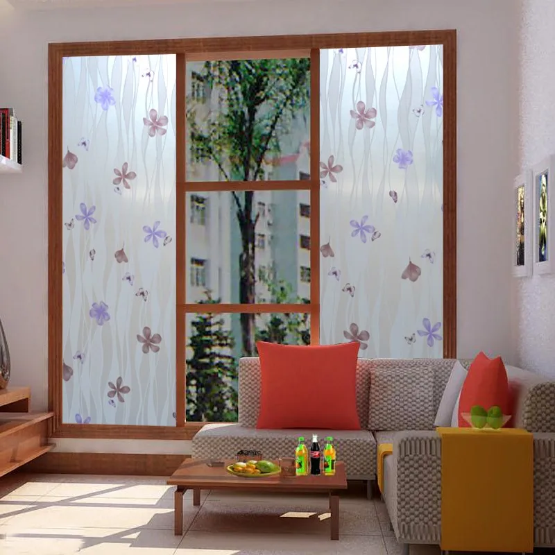 90x1000cm Top Grade Self Adhesive Gluey Decorative Frosted Privacy