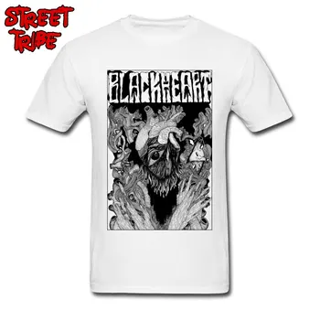 

Fashion Men's T Shirts Black Heart Camisa TShirt Cotton Fabric Tops Tees T-shirt Short Sleeve Casual Round Neck White Clothes