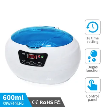 

YTK 600ml Ultrasonic Cleaner Bath Timer for Jewelry Parts Glasses Manicure Stones Cutters Dental Razor Brush Ultrasound Sonic