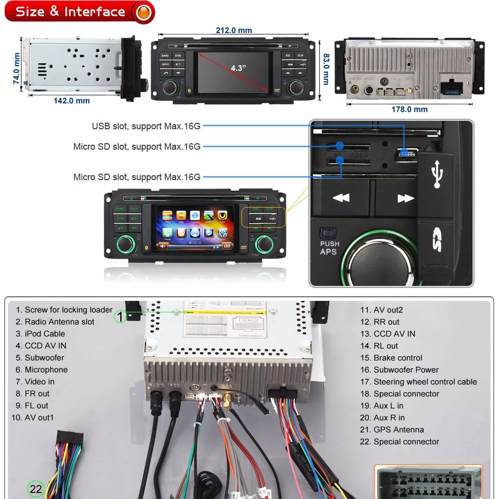 Best 4.3" Car DVD Player GPS Navigation System for Jeep Grand Cherokee Wrangler Liberty 1999 2000 2001 2002 2003 2004 2005 2006 2007 21