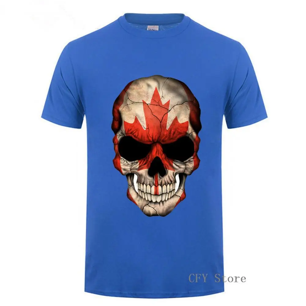 Футболка с канадским флагом и черепом EM S M L XL XXL Бесплатная доставка Топы в стиле