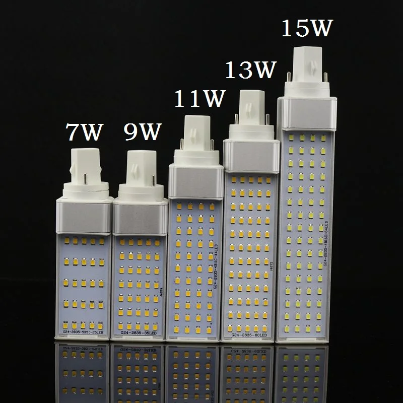 Лампада E27 G24 G23 7 Вт 9 Вт 11 Вт 13 Вт 15 Вт 110 V 220 V 240 В горизонтальный разъем лампы SMD2835 Bombillas светодио дный многоячеечная лампа пятно света