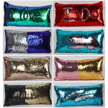 

Shining Cushion Cover 30 X 60 cm for Car Seat Pillow Case Decoration 9 Colors Free Shipping