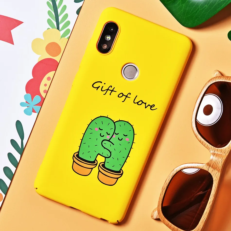 TOMKAS Cute Couple Cactus Case for Xiaomi Redmi Note 5 5 Pro Cover Mi A1 Yellow Summer Phone Case for Xiaomi Redmi 4X 5 Plus (1)