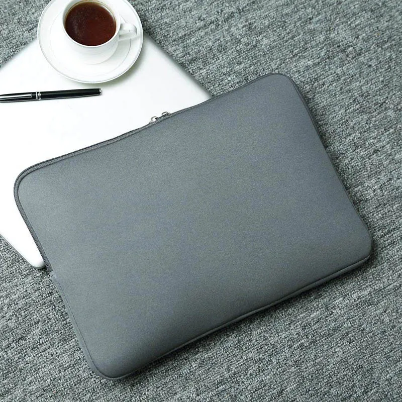 Neoprene Laptop Notebook Case Women Men Sleeve Computer Pocket With Two Color For Option - Black