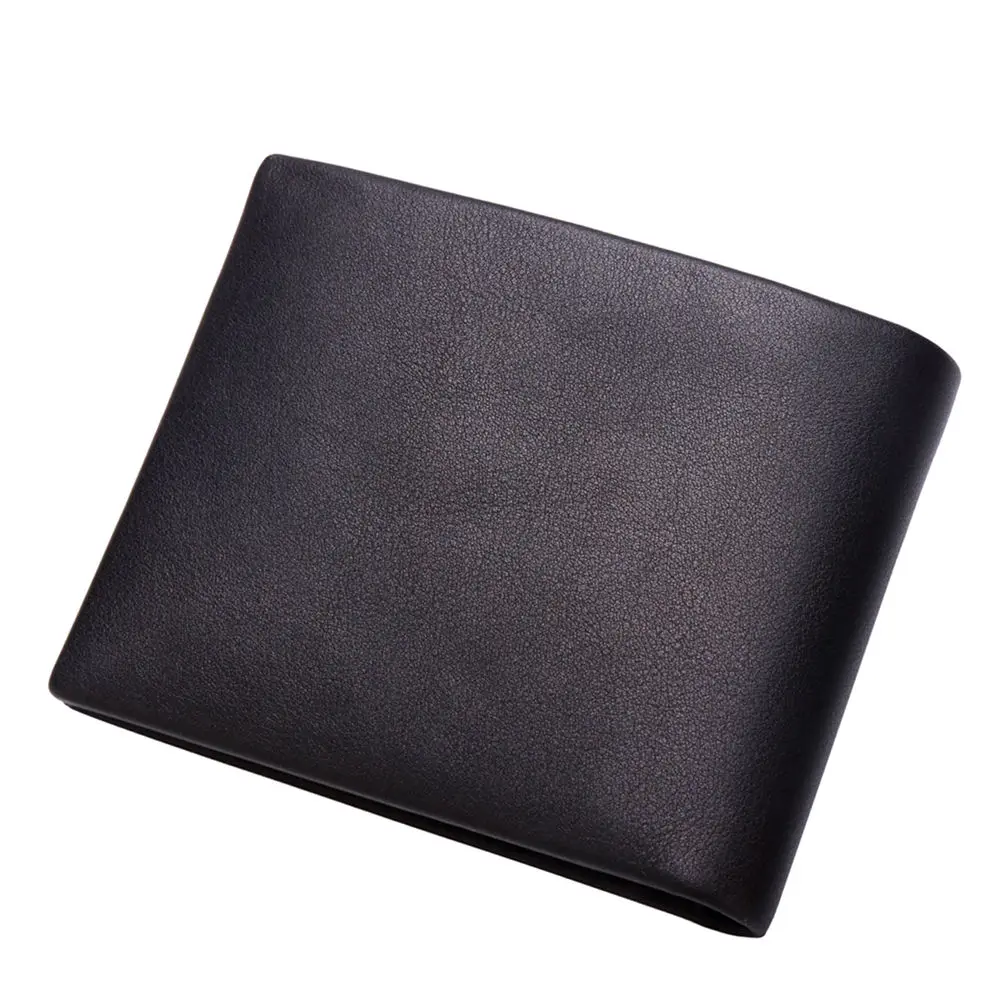 BISON DENIM Business Casual Wallet Men Top Layer Genuine leather Purses Men Short Wallets Metal Brand Logo Slim Wallet N4411-3B
