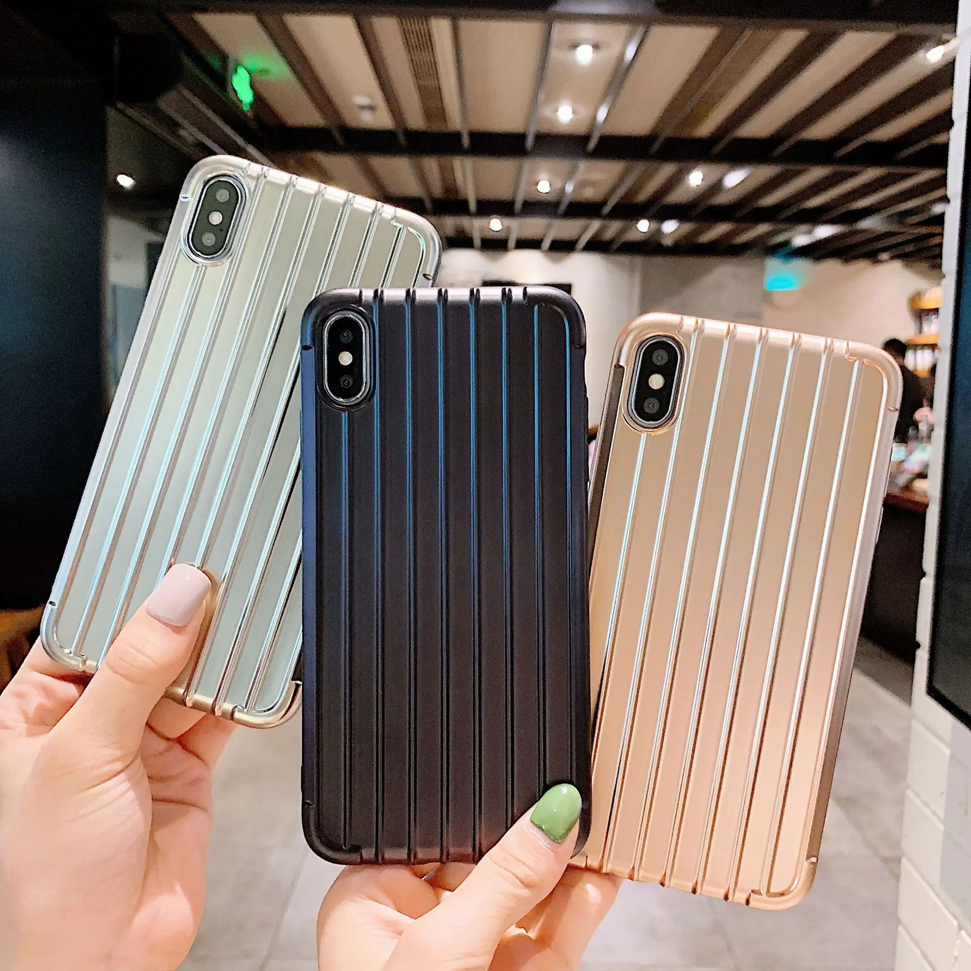 

Simple Korean Trunk Case For iPhone 7 7 Puls 6 6S 7 8 Puls Luxury Solid color Case For iPhone X Xsmax XR Xs Cases Soft Cover