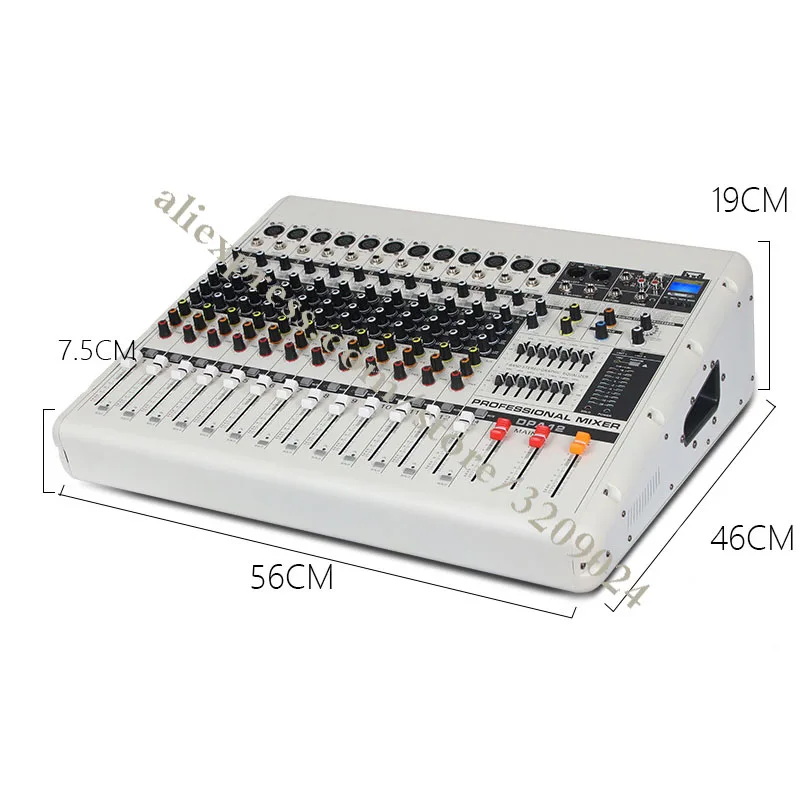 750W+750W 12 Channel Audio Amplifier Mixer Sound