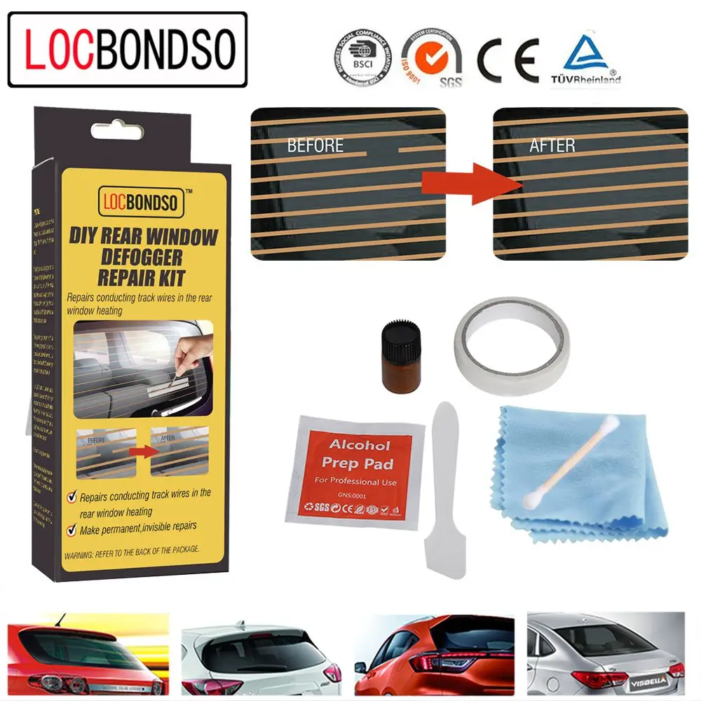 

1 Set DIY Rear Window Defogger Repair Kit For Broken Grid Lines Make Permanent Invisible Car Fix Cleaning Accessories