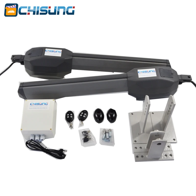 US $305.50 Chisung Gate Opener AC220V Dual Arm Swing Gate Opener Kit Supplier With Whole Accessories